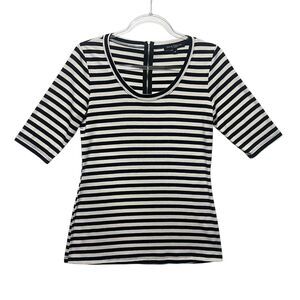 Green Envelope Los Angeles Black & White Striped Fitted Top Stretchy Medium
